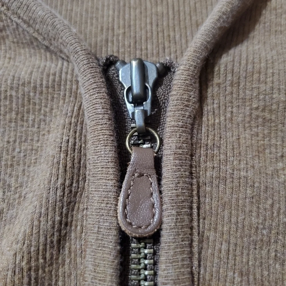Tommy Hilfiger Olive Green Zip Up Knit Sweater - Picture 4 of 8
